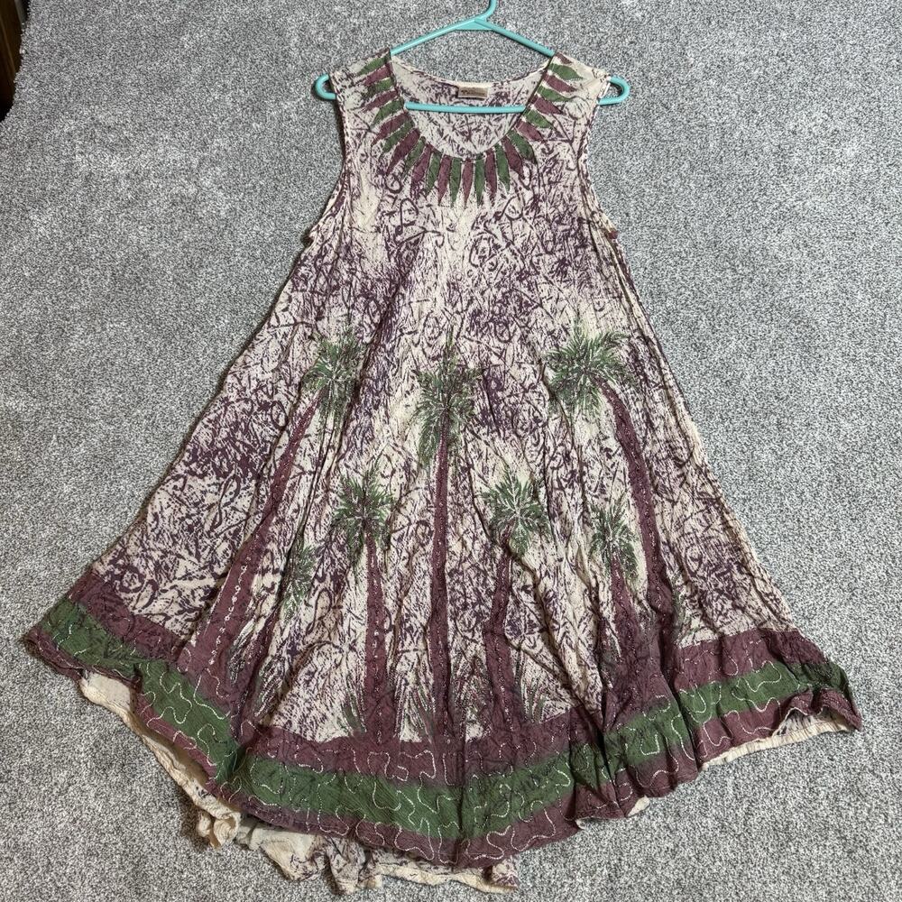 Boho Peasant Dress Free Size Lagenlook Hippie Flowy Ethereal Artsy 90s Inspired
